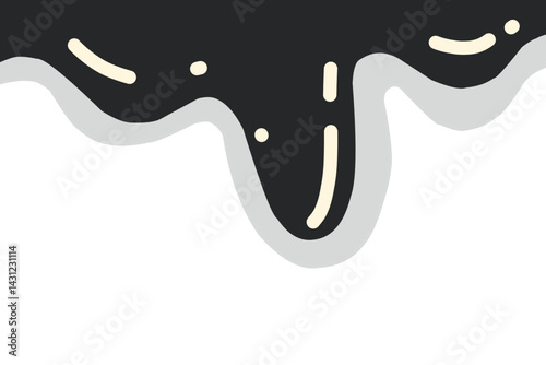 Black dripping oil stain, melt drips , liquid, ink silhouettes isolated vector illustration. Dripping liquid. Melt drop. Flowing liquid isolated on white background. leak, splash, spilled liquid.