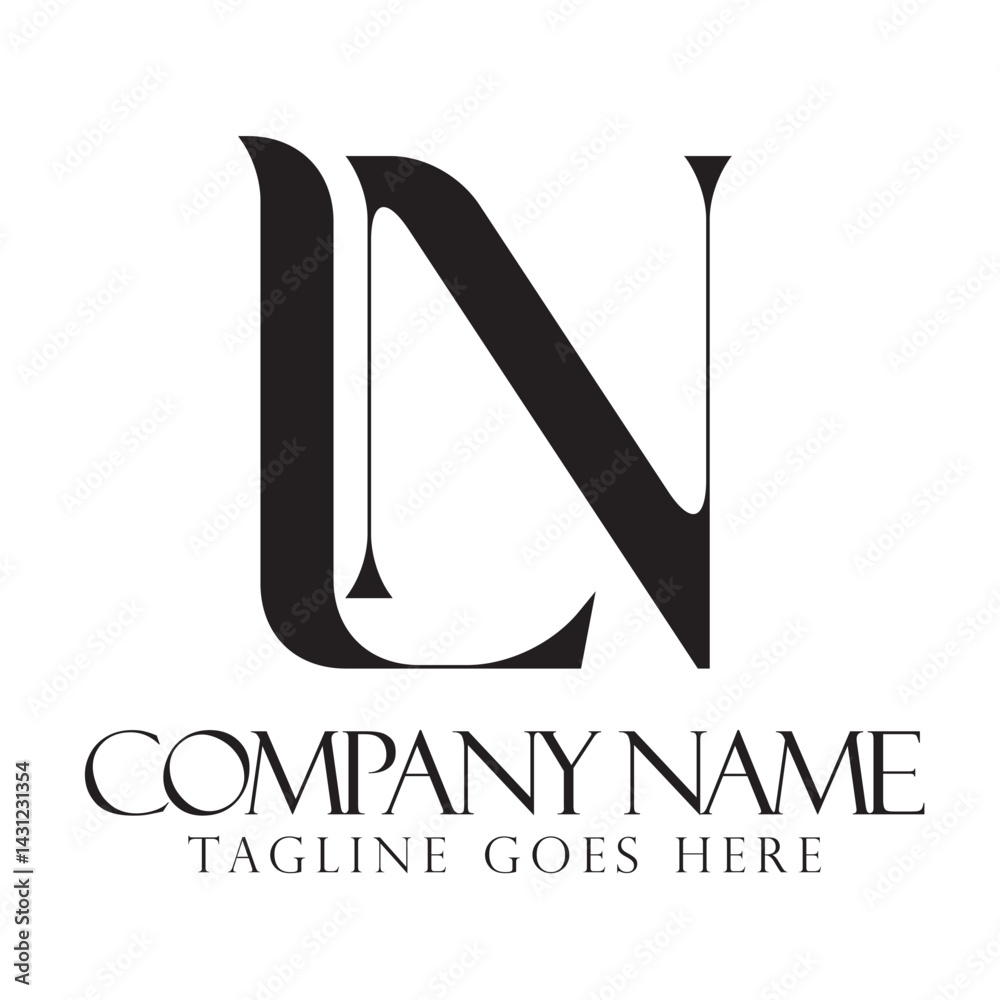 letter LN or NL vector logo design for luxury, fashion, jewelry, boutique, and startup