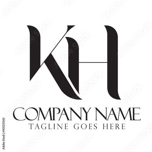 letter KH or HK vector logo design for luxury, fashion, jewelry, boutique, and startup