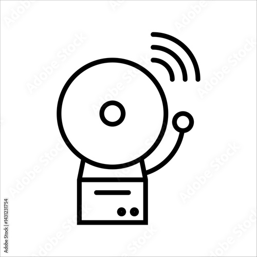 Fire alarm bell icon. Fire alarm system. flat style. Fire warning danger symbol alarm. Various Security Hazards. Risk Warning. Fire fighting equipment. Emergency, warning bell.