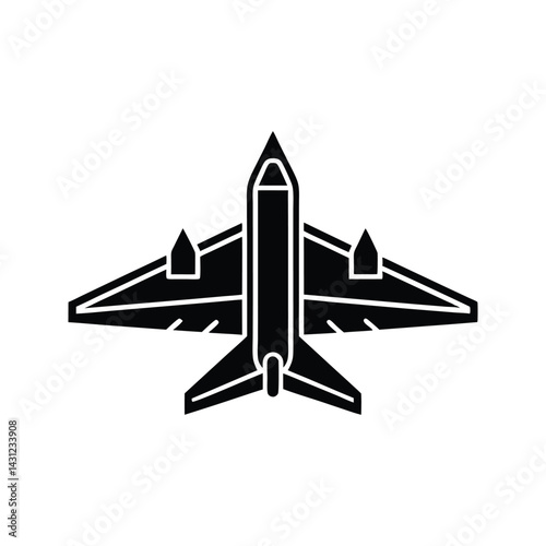 Air travel passenger jet icon silhouette vector with white background