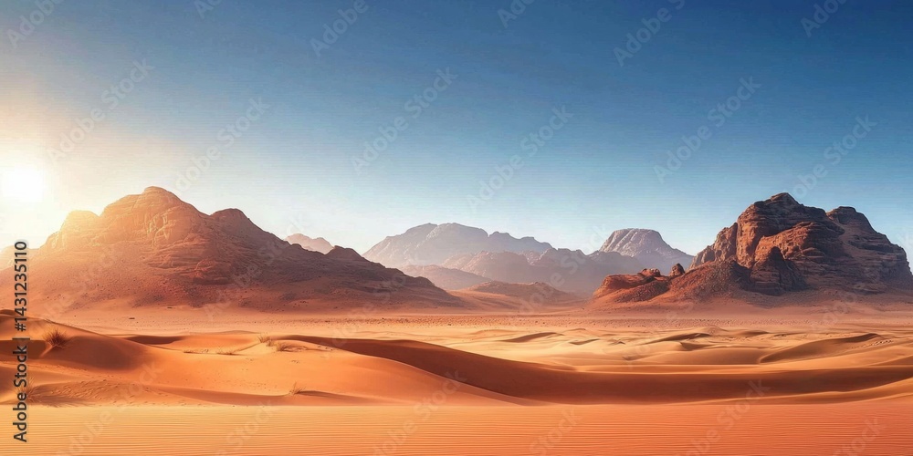 Fototapeta premium Vibrant Desert Landscape with Golden Sand