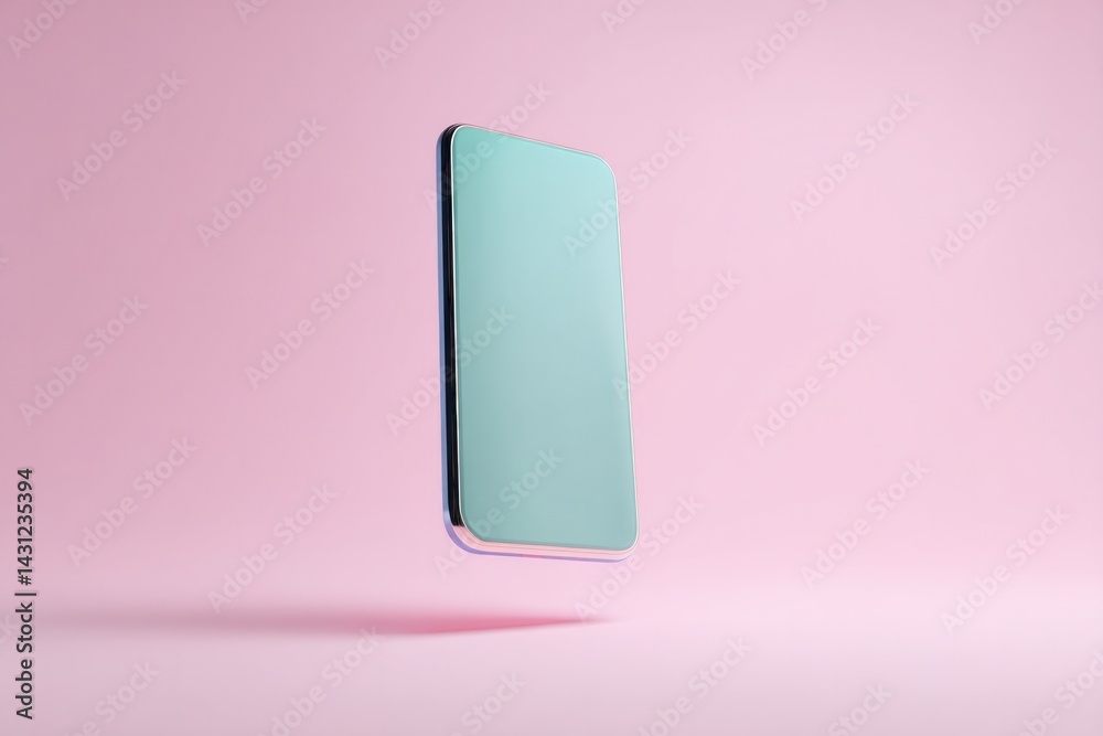 minimalistic smartphone floating on pastel background representing modern digital connectivity minimalistic smartphone floating on pastel background representing modern digital connectivity