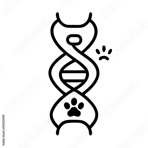 Iconic dna design illustrating pet genetics and ancestry in modern graphics