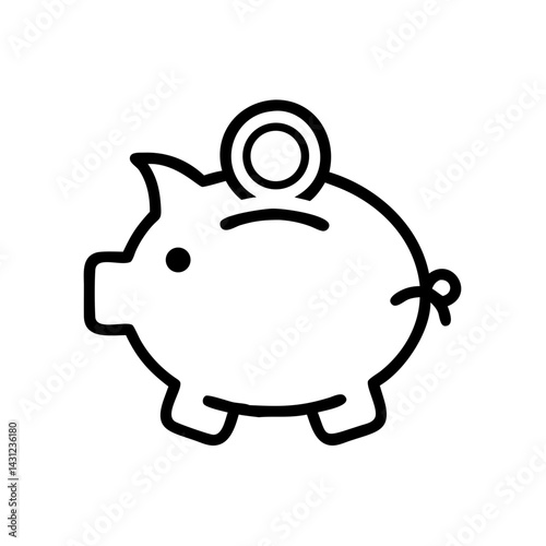 Saving money icon financial planning minimalist design digital environment simple viewpoint