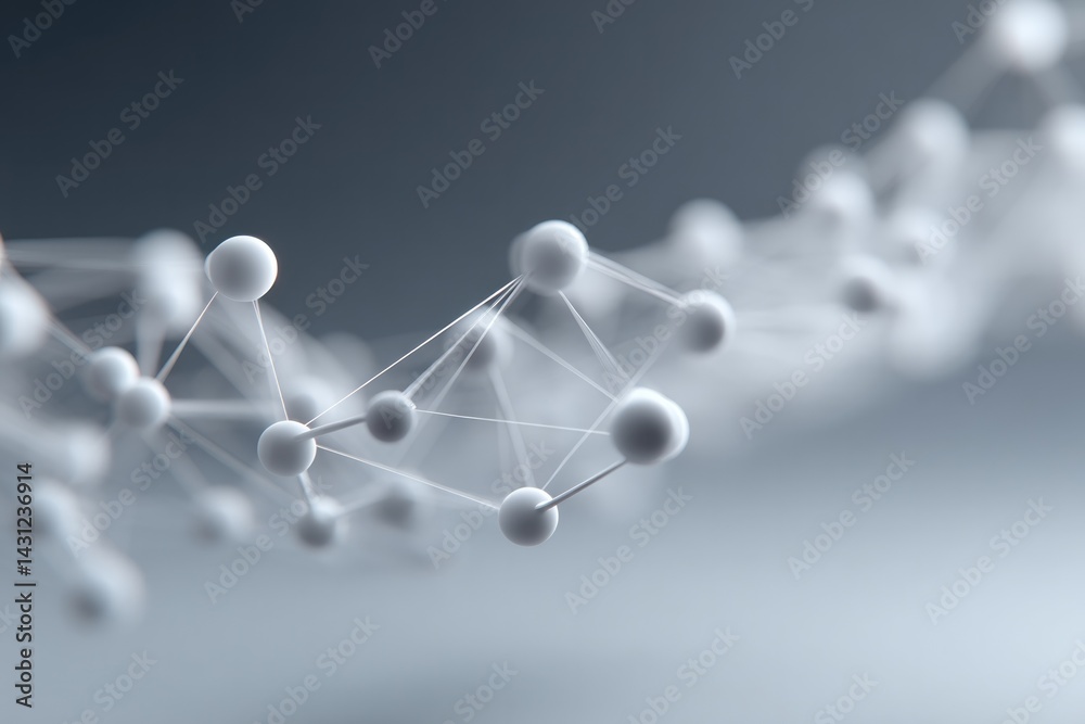 Obraz premium minimalistic scene showcasing neural networks with interconnecting lines on stark white background