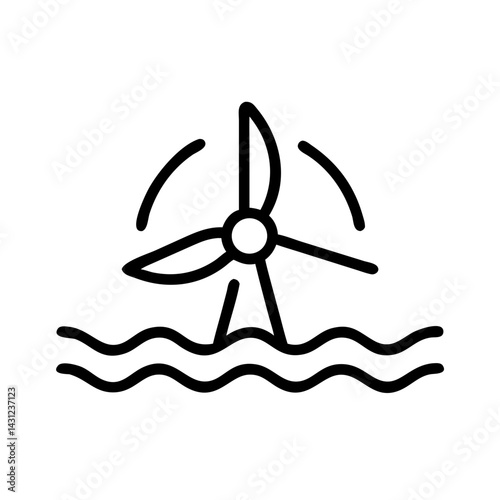 Wind energy icon revolutionizing coastal areas sustainable innovation nature aerial view