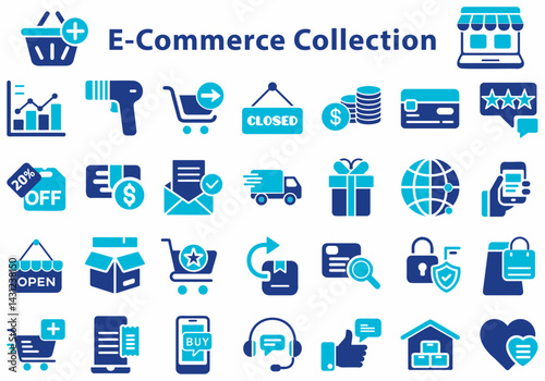 E-Commerce Shopping and Delivery Symbol Set