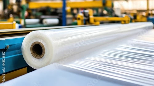 Plastic film unwinding in factory