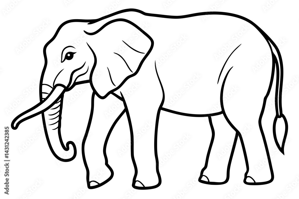 Fototapeta premium Trendy Elephant Vector Art