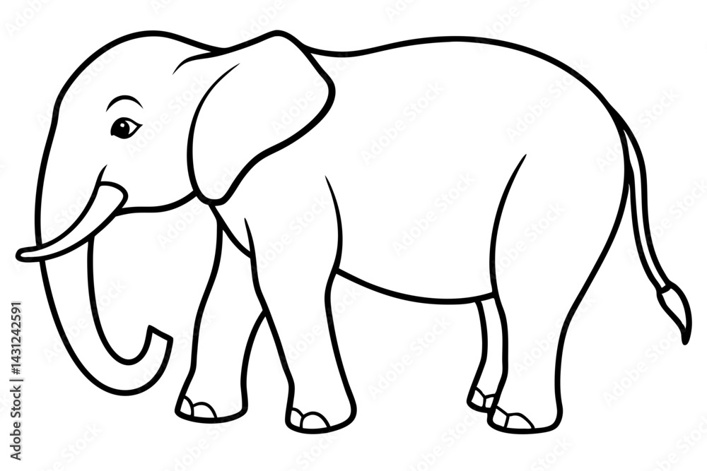 Naklejka premium Trendy Elephant Vector Art