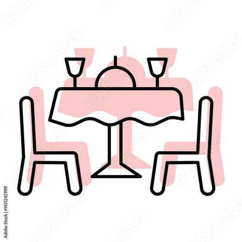 Romantic Dinner vector, pixel perfect, illustrator file 
