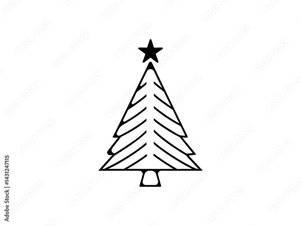 A vector graphic showcasing stylized Christmas trees. Christmas tree silhouettes, perfect for holiday designs.