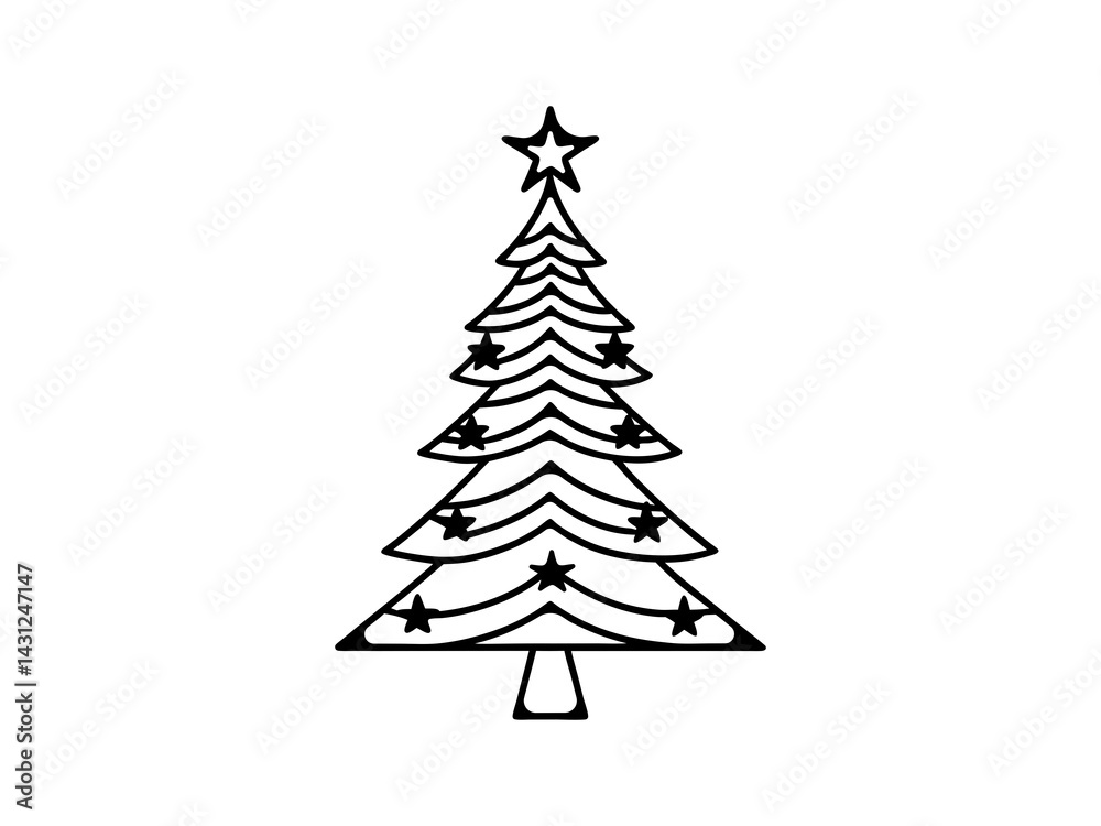 A vector graphic showcasing stylized Christmas trees. Christmas tree silhouettes, perfect for holiday designs.