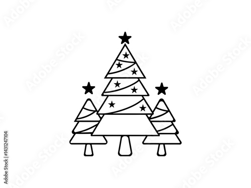 Obraz na płótnie A vector graphic showcasing stylized Christmas trees. Christmas tree silhouettes, perfect for holiday designs. w salonie
