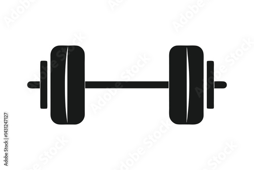 dumbbell icon vector illustration isolated on white background