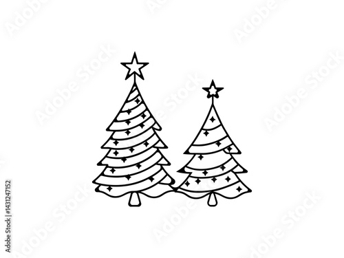 Obraz na płótnie A vector graphic showcasing stylized Christmas trees. Christmas tree silhouettes, perfect for holiday designs. w salonie