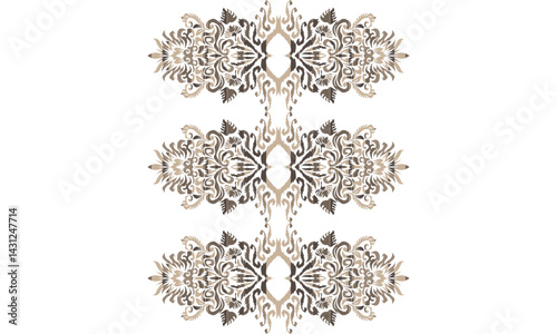 Hand draw Ikat floral paisley embroidery.Ikat ethnic oriental pattern traditional.great for background ,curtain, carpet, wallpaper, clothing, wrapping,batik.