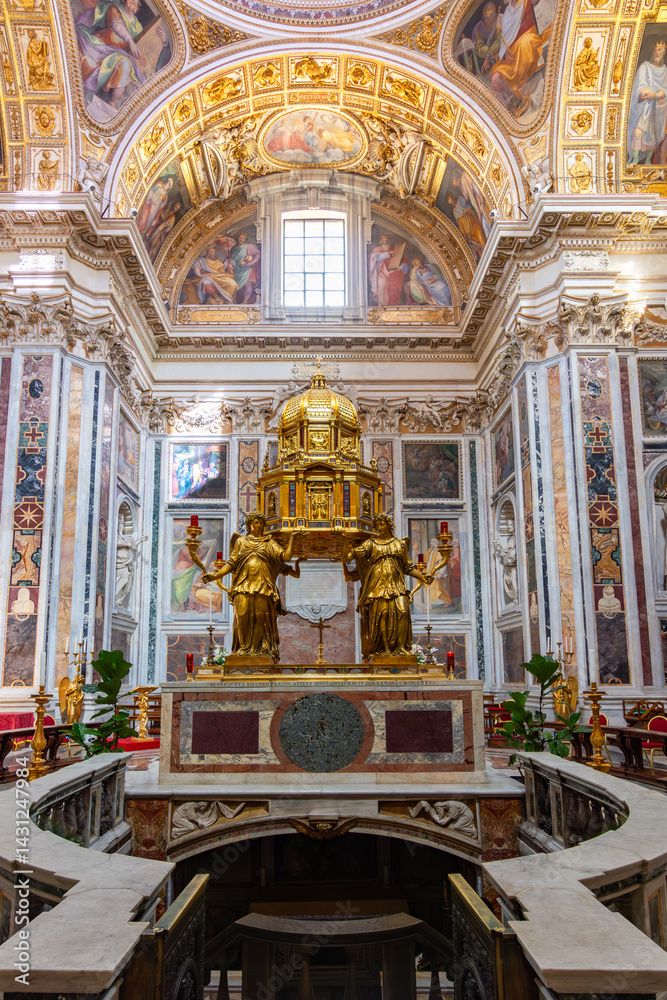 Ciborium in Santa Maria Maggiore basilica, Rome, Italy