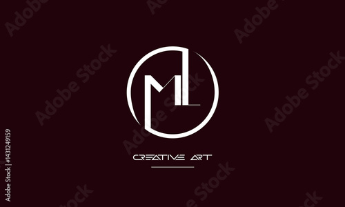ML, LM, M, L abstract letters logo mnoogram