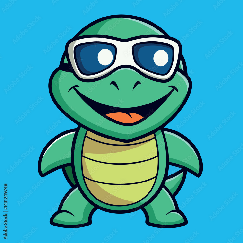 Obraz premium design logo vector mascot character icon turtle