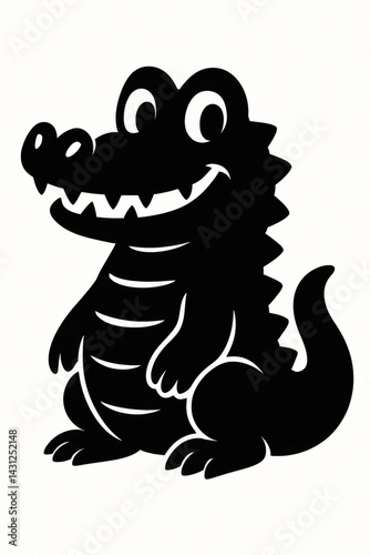 Black silhouette of a crocodile
