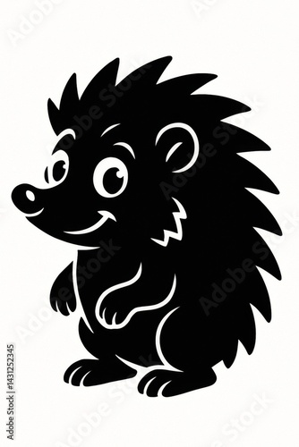 Black silhouette of a hedgehog
