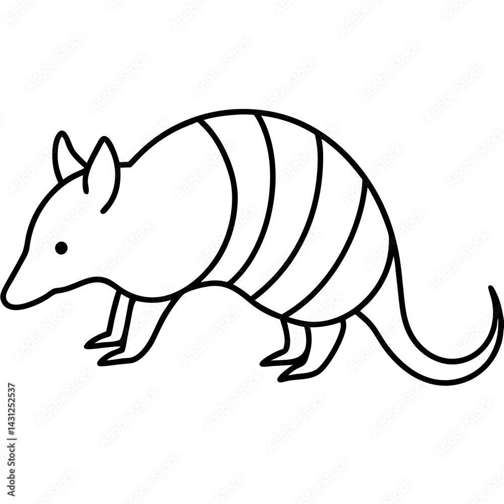 Fototapeta premium Minimalist Armadillo Line Art Vector