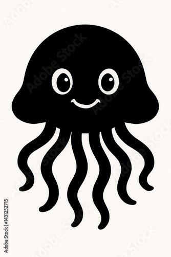 Black silhouette of a jellyfish
