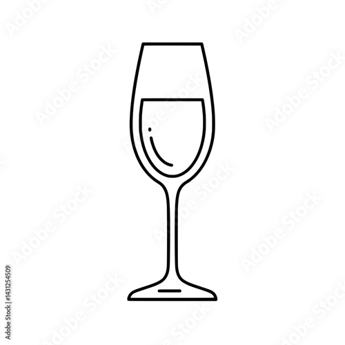 A wine glass icon for festive drink concepts and designs