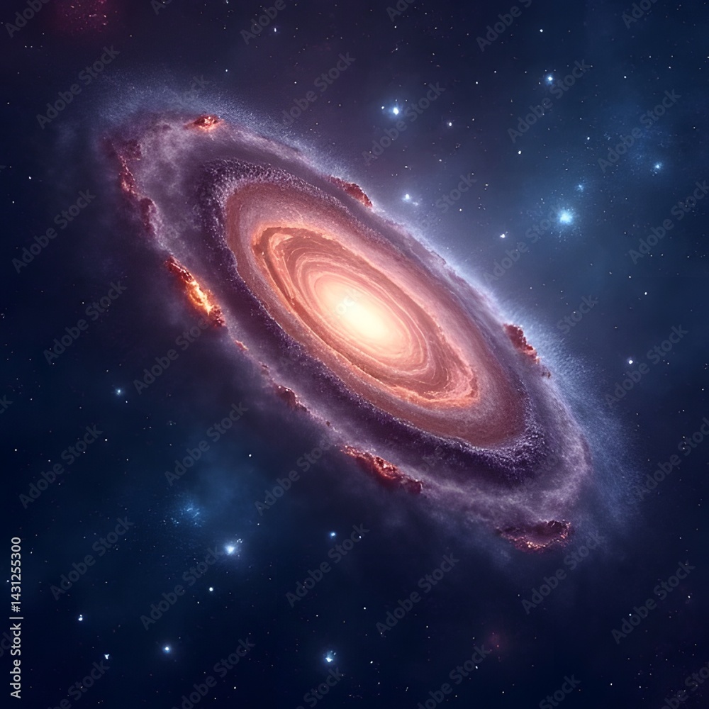 Fototapeta premium Spiral Galaxy in Space with Stars and Nebula