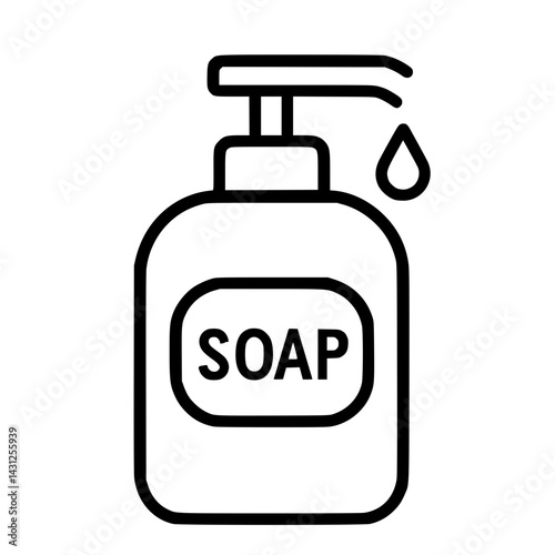 Soap Dispenser Illustration – Hand Pump Hygiene and Personal Care Icon