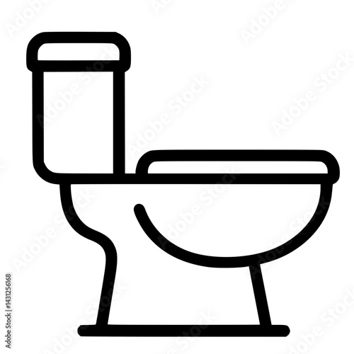 Toilet Illustration – Bathroom Fixture and Hygiene Icon