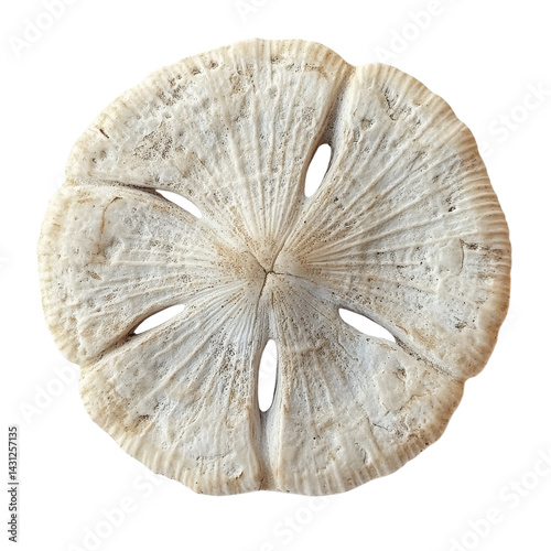 A sand dollar close up on transparent background