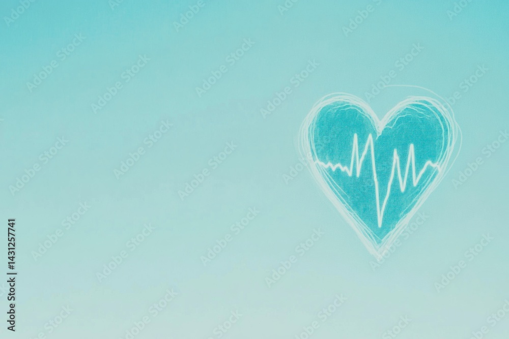 Teal Heartbeat Graphic Design Element Subtle Background love care blue soft calm hope pulse image Teal Heartbeat Graphic Design Element Subtle Background love care blue soft calm hope pulse image