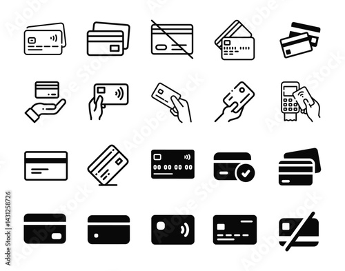 Vector illustration of a credit card icon, designed for digital payments and financial services, ideal for e-commerce and online transactions