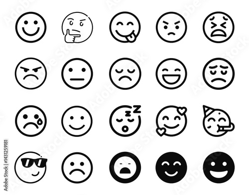 Emoji Icon,Vector Pack Emoji Icon for seamless uploads on Adobe Stock. Perfect for creative contributions