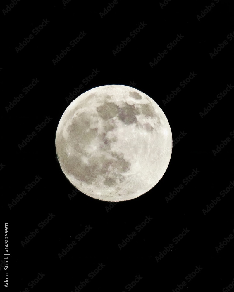 Obraz premium Ethereal full moon glowing in the dark night sky creating a serene and magical atmosphere celestial sphere lunar surface lunar cycle