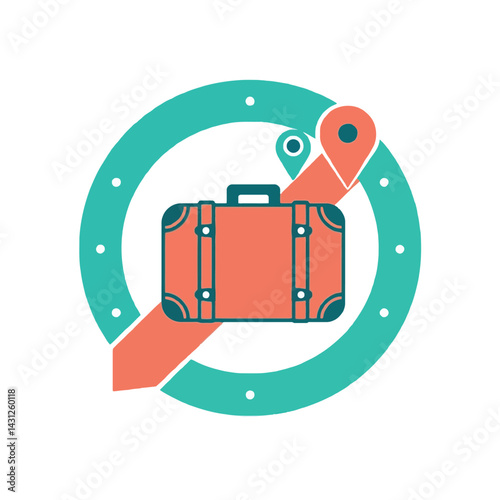 Travel suitcase journey route itinerary destination tourism vacation adventure trip planning concept