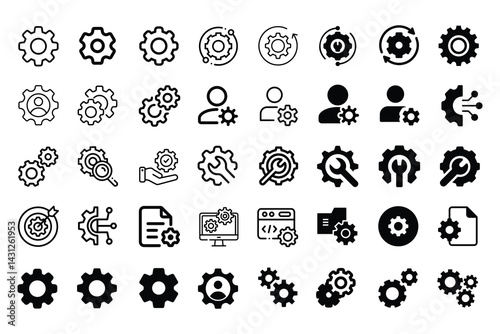 Vector Pack Settings Icon: A sleek, modern design symbolizing customizable configurations and options for vector graphics