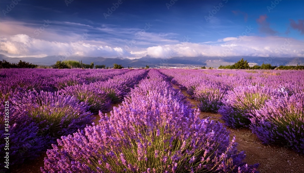 Fototapeta premium field of lavender flowers lavandula angustifolia