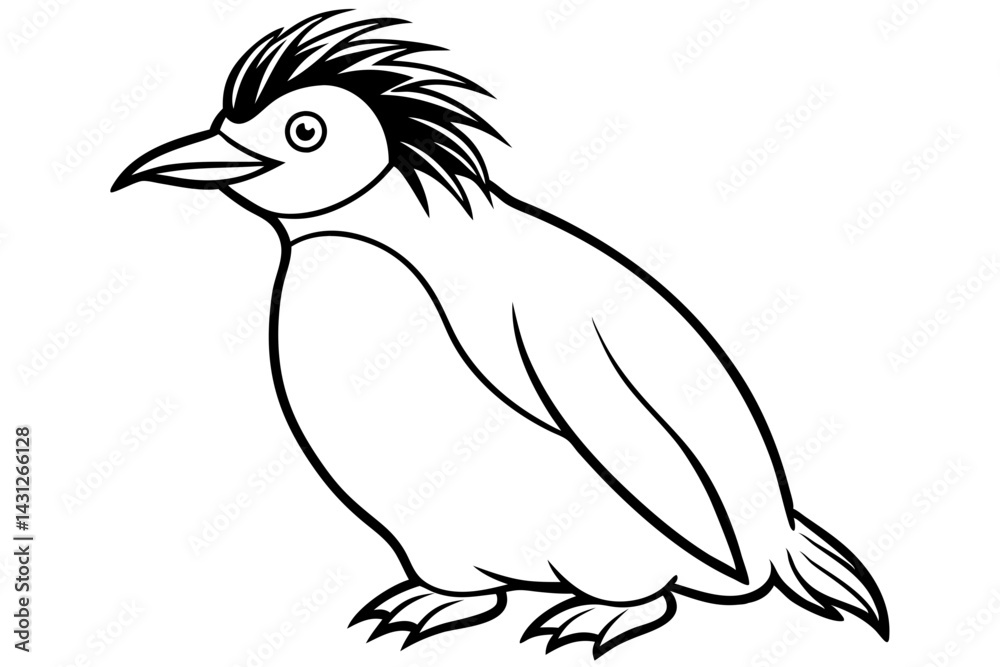 Fototapeta premium Stylized Rockhopper Penguin