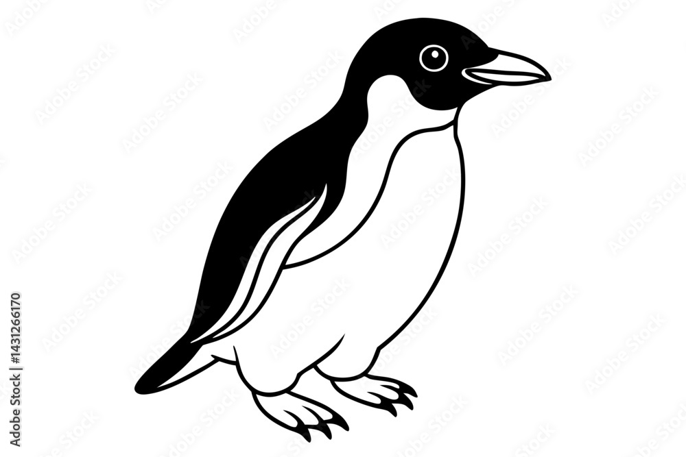 Naklejka premium Stylized Rockhopper Penguin