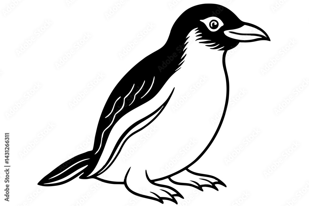 Fototapeta premium Stylized Rockhopper Penguin