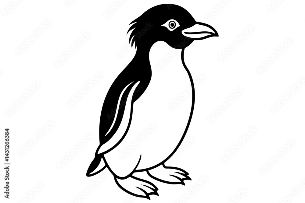 Obraz premium Stylized Rockhopper Penguin