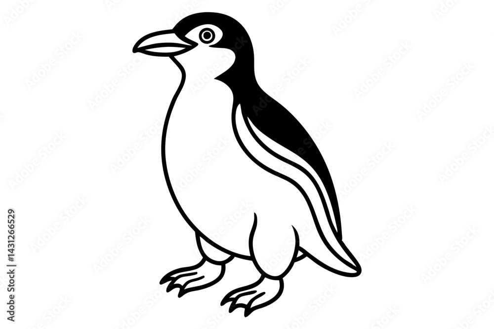 Obraz premium Stylized Rockhopper Penguin
