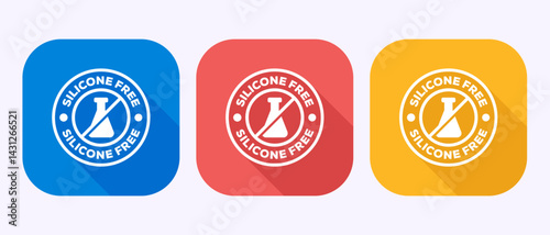 Silicone free icon design illustration, Best Silicone free sign, symbol in shadow button design