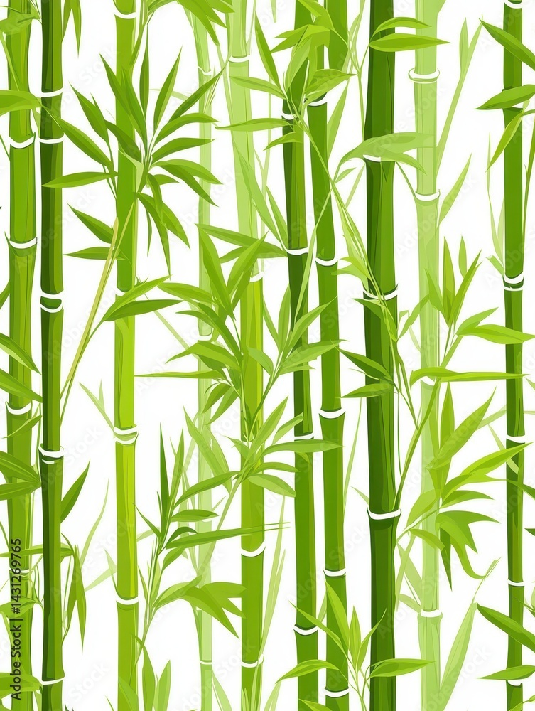 Obraz premium Bamboo pattern on white background