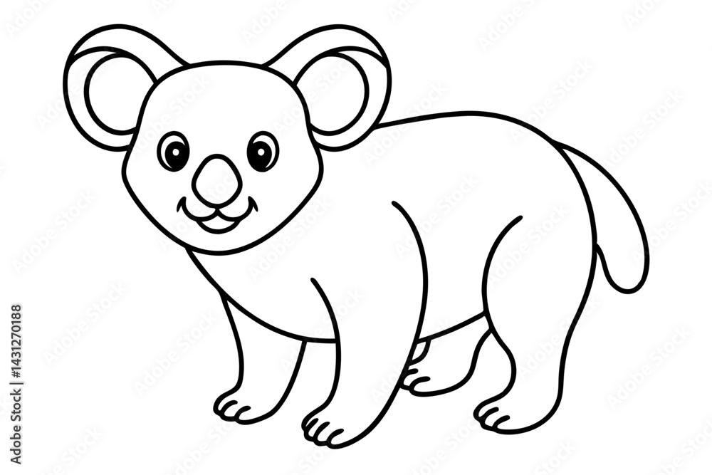 Fototapeta premium Stylized Koala Ink Art