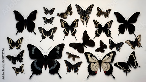 Butterflies silhouette set